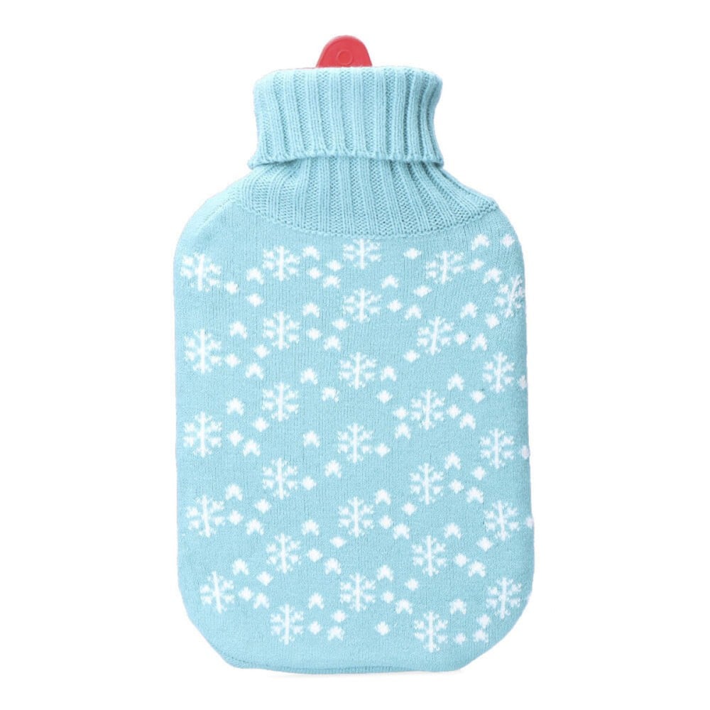 Bouillotte EDM 76771 Bleu Bleu/Blanc Flocons de neige Laine 2 L Plastique