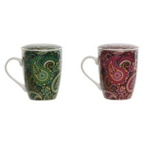 Cup with Tea Filter Home ESPRIT Green Turquoise Maroon Lilac Modern 340 ml (2 Units)