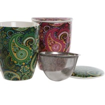 Tasse avec filtre pour infusions Home ESPRIT Vert Turquoise Bordeaux Lila Moderne 340 ml (2 Unités)