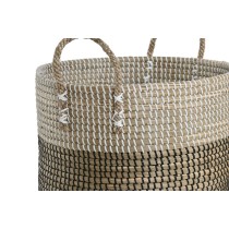 Set de basket Home ESPRIT Blanc Noir Naturel 44 x 44 x 49 cm (2 Pièces)