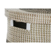 Basket set Home ESPRIT White Black Natural Seagrass 44 x 44 x 51 cm (2 Pieces)