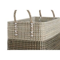 Set de basket Home ESPRIT Blanc Noir Naturel Herbier marin Boho 44 x 25 x 38 cm (2 Pièces)