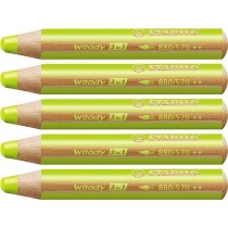 Colouring pencils Stabilo Woody Green 3-in-1 (5 Units)