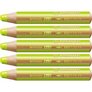 Colouring pencils Stabilo Woody Green 3-in-1 (5 Units)