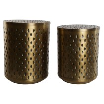 Set of 2 tables Home ESPRIT Golden Metal 43 x 43 x 54 cm