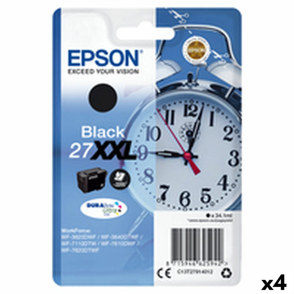 Cartouche d'encre originale Epson WF-3000 7000 - Nº27XXL Noir (4 Unités)