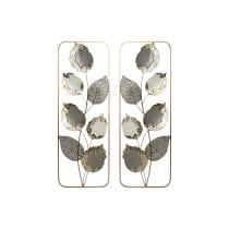 Wall Decoration Home ESPRIT Grey Golden Modern Flower 31 x 2,5 x 89,5 cm (2 Units)