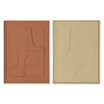 Painting Home ESPRIT Mustard Terracotta Abstract Urban 55 x 4 x 75 cm (2 Units)