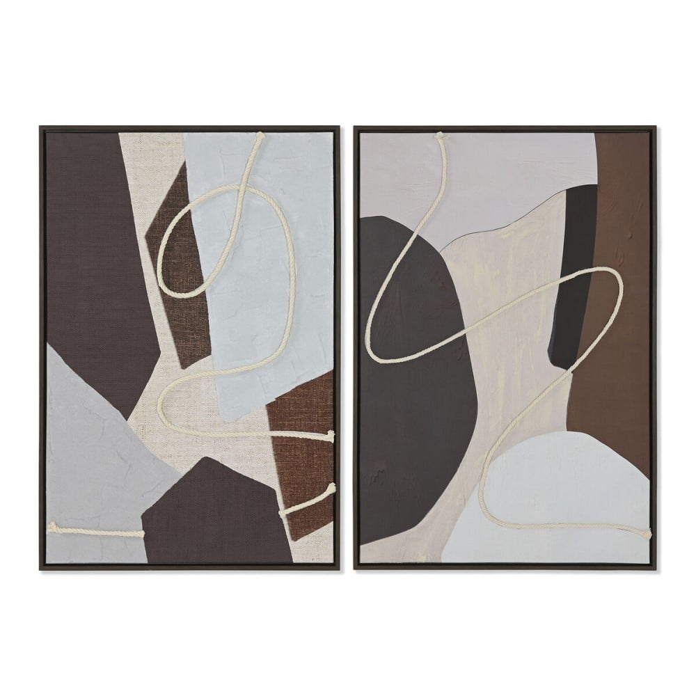 Painting Home ESPRIT Brown Beige Abstract Urban 63 x 4,5 x 93 cm (2 Units)