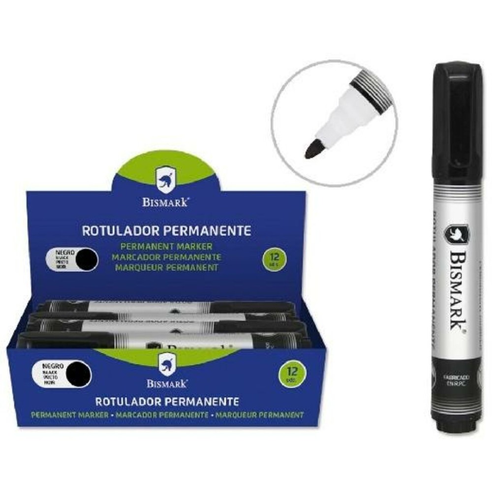 Permanent marker Bismark Black 1,5 mm (12 Units)