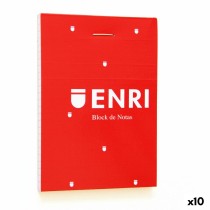 Notepad ENRI Red A7 80 Sheets 4 mm (10 Units)