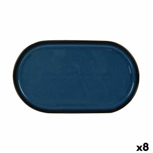 Tablett für Snacks La Mediterránea Chester Blau Oval 30,5 x 17,5 x 2,8 cm (8 Stück)