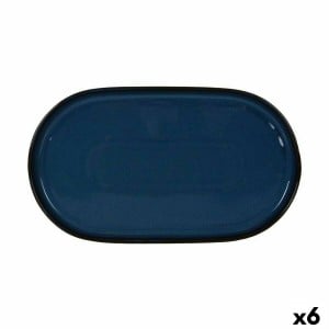 Tablett für Snacks La Mediterránea Chester Blau Oval 36 x 20,5 x 3 cm (6 Stück)