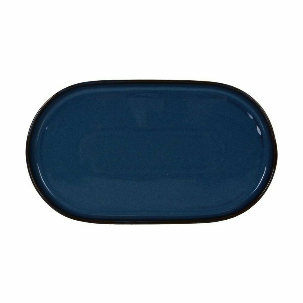 Snack tray La Mediterránea Chester Blue Oval 36 x 20,5 x 3 cm (6 Units)