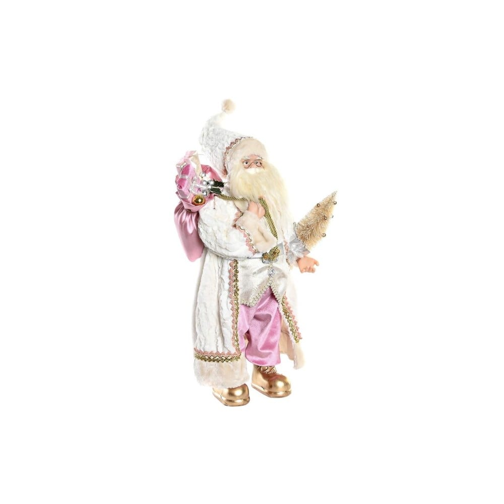 Deko-Figur DKD Home Decor Weihnachtsmann Weihnachten Grau Rosa PVC Holz 32 x 20 x 60 cm