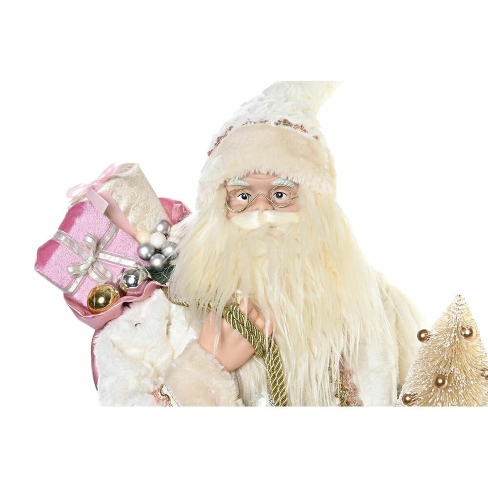 Deko-Figur DKD Home Decor Weihnachtsmann Weihnachten Grau Rosa PVC Holz 32 x 20 x 60 cm