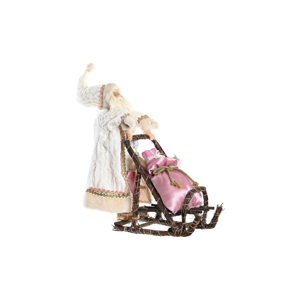 Decorative Figure DKD Home Decor Father Christmas Christmas Grey Pink Wood 42 x 22 x 50 cm