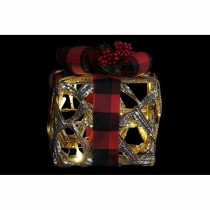 Set of decorative boxes DKD Home Decor LED Silver Black Red Red/Black Rattan Glitter 25 x 25 x 30 cm (3 Pieces)