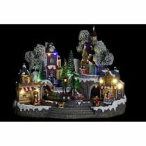 Décorations de Noël DKD Home Decor Ville Lumière LED Résine PVC (47 x 36 x 34 cm)