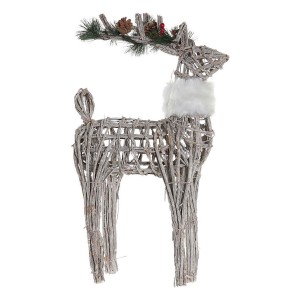 Décorations de Noël DKD Home Decor Blanc Renne 33 x 14 x 60 cm