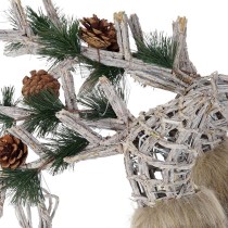 Christmas bauble DKD Home Decor Reindeer White Brown wicker 58 x 30 x 30 cm (3 Pieces)