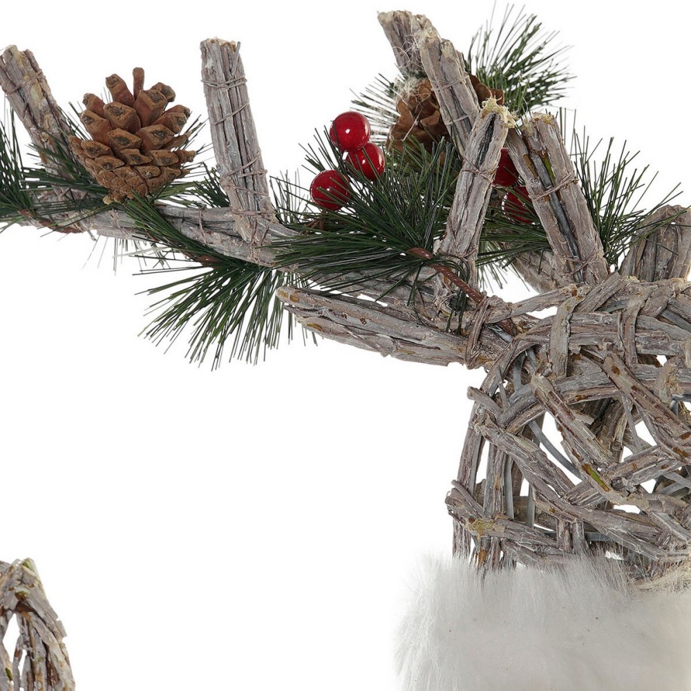 Christmas bauble DKD Home Decor White Reindeer 33 x 14 x 60 cm