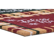 Paillasson DKD Home Decor Blanc Marron Rouge Vert PVC Fibres de coco 60 x 40 x 1,5 cm (2 Unités)