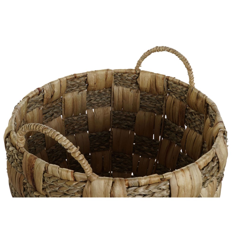 Basket set Home ESPRIT Natural Seagrass Natural Fibre Boho 43 x 43 x 39 cm (2 Pieces)