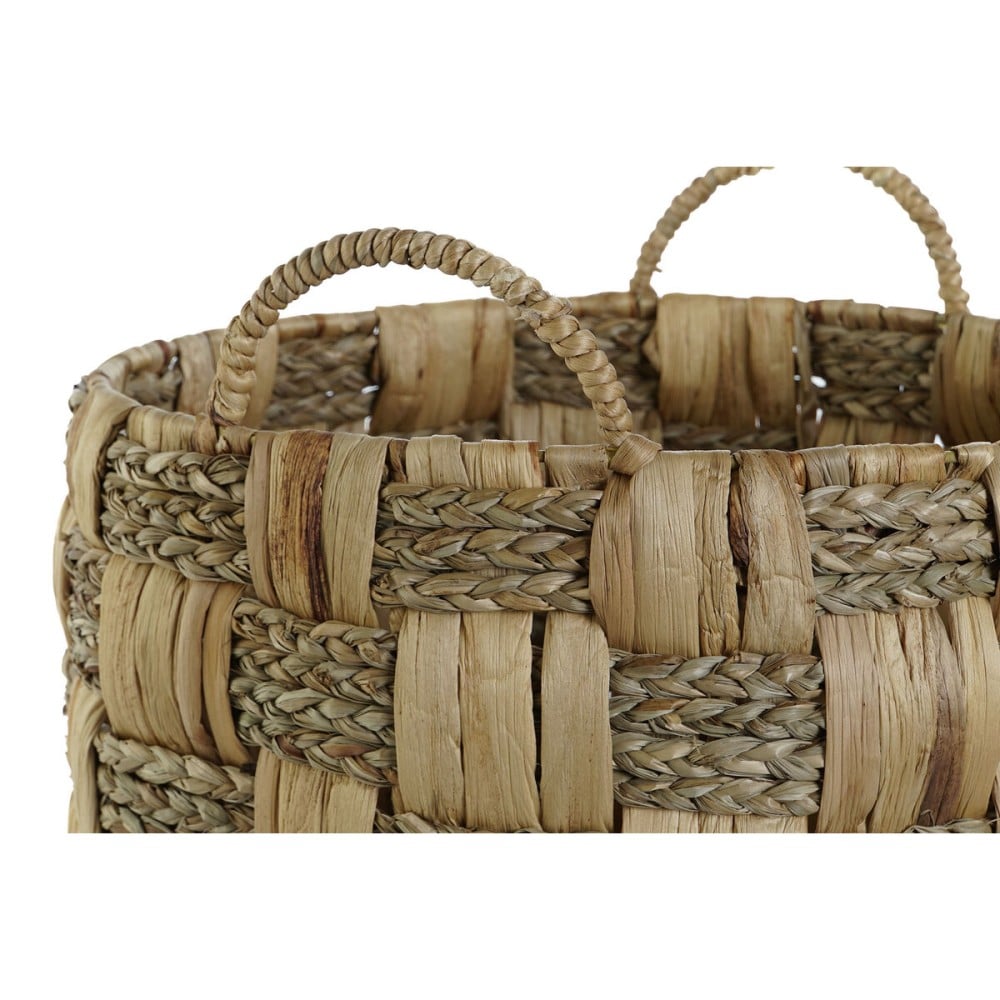 Basket set Home ESPRIT Natural Seagrass Natural Fibre Boho 43 x 43 x 39 cm (2 Pieces)