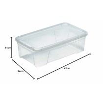 Storage Box with Lid Mondex Space Box 24448 Transparent 42 x 24 x 14 cm