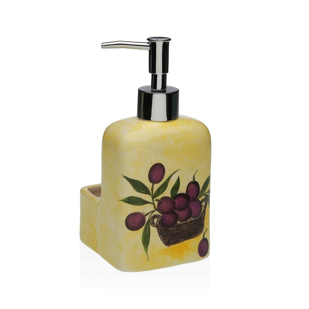 Soap Dispenser Versa Ceramic ABS Dolomite Olive 9 x 18,5 x 8 cm