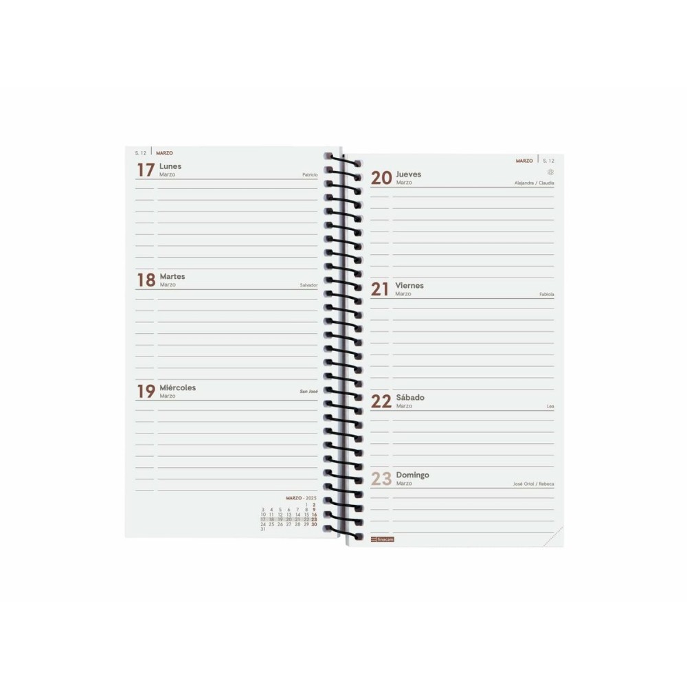 Agenda Finocam YEAR Noir Mini 9,4 x 17,1 cm 2025