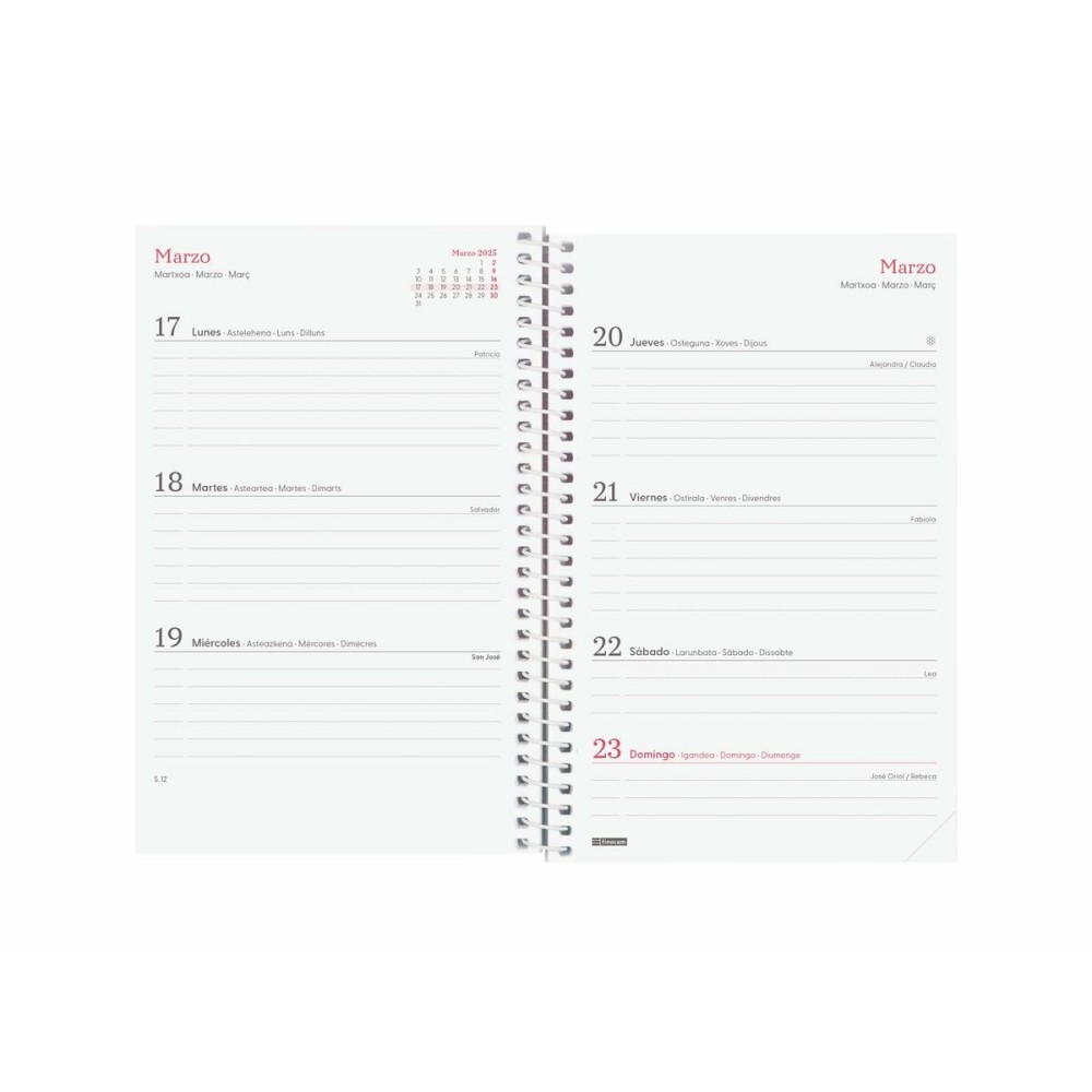 Agenda Finocam DESIGN COLLECTION 11,7 x 18,1 cm 2025 Floral