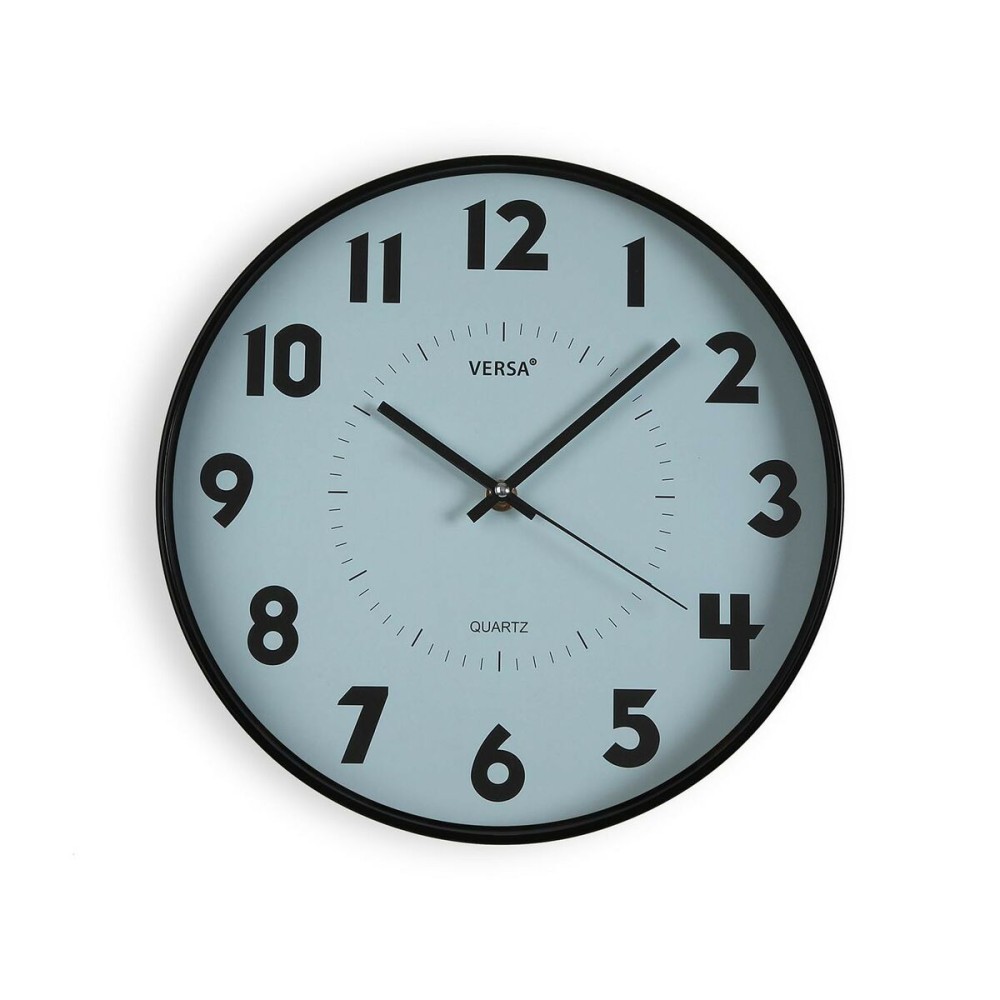 Horloge Murale Versa Bleu Plastique 4 x 30 x 30 cm