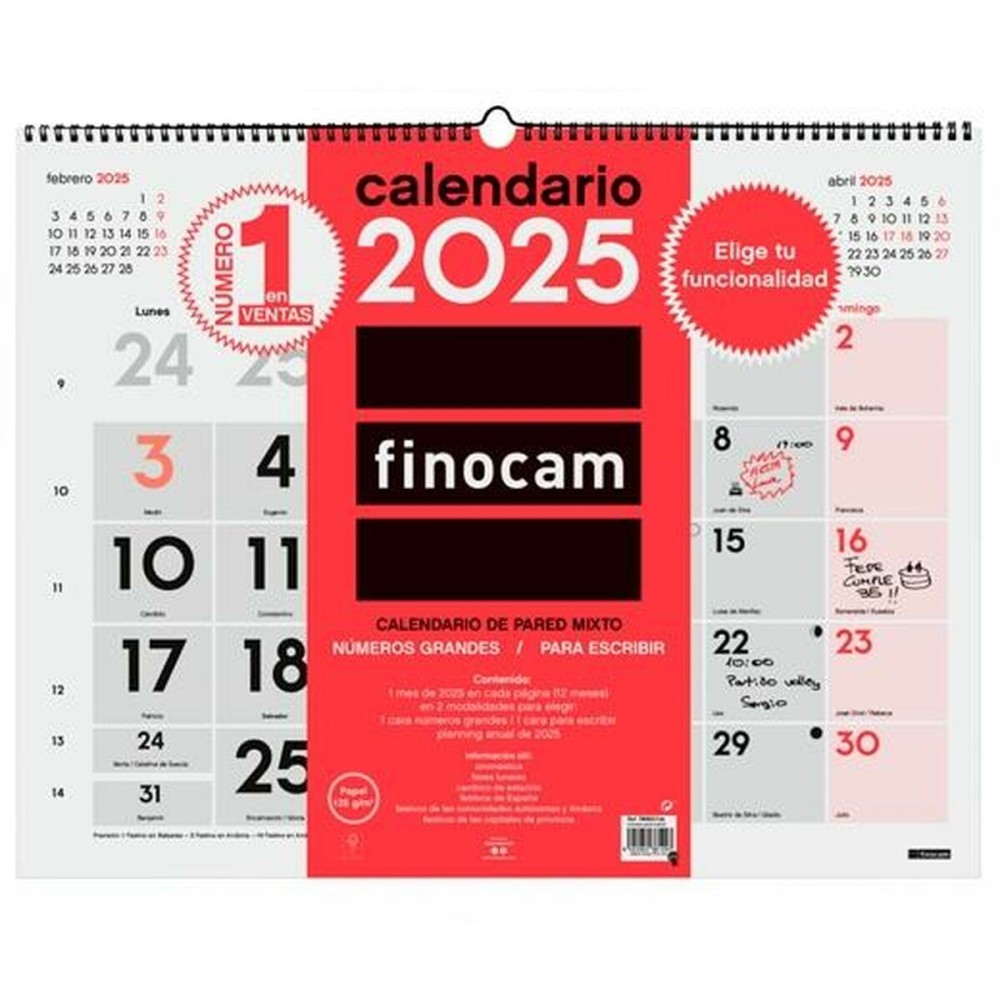 Wandkalender Finocam Papier 2025 54 x 42 cm