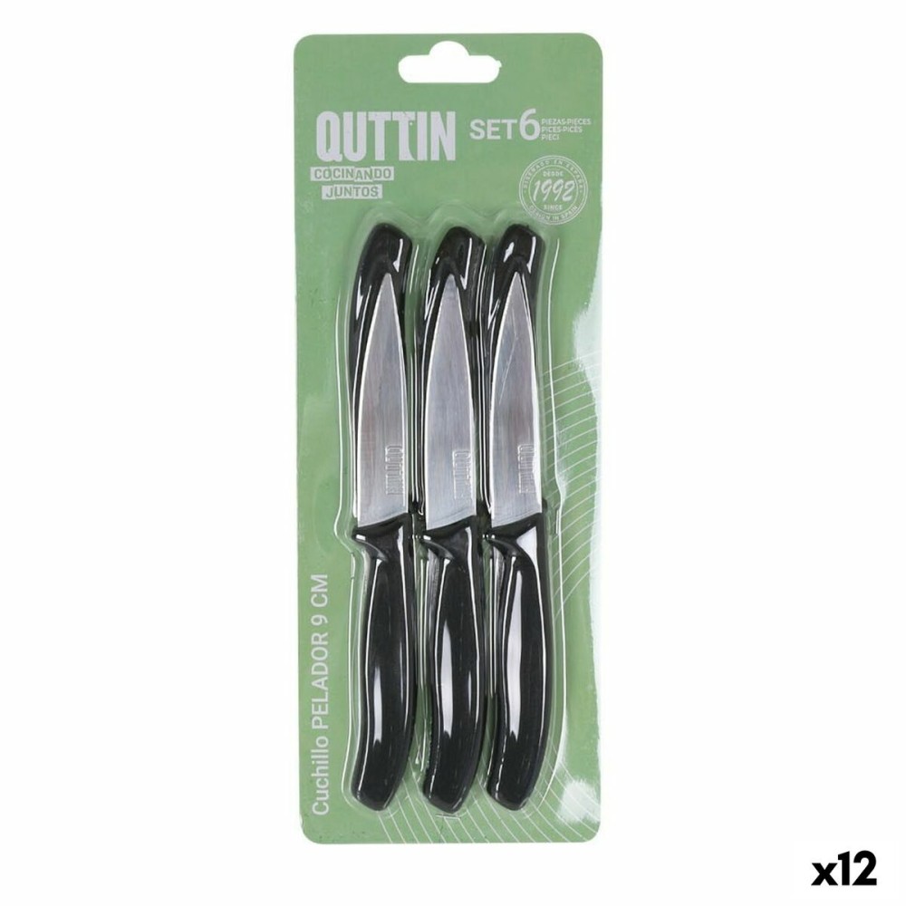 Peeler Knife Set Quttin Basic 6 Pieces 19,5 x 2 x 1 cm (12 Units)