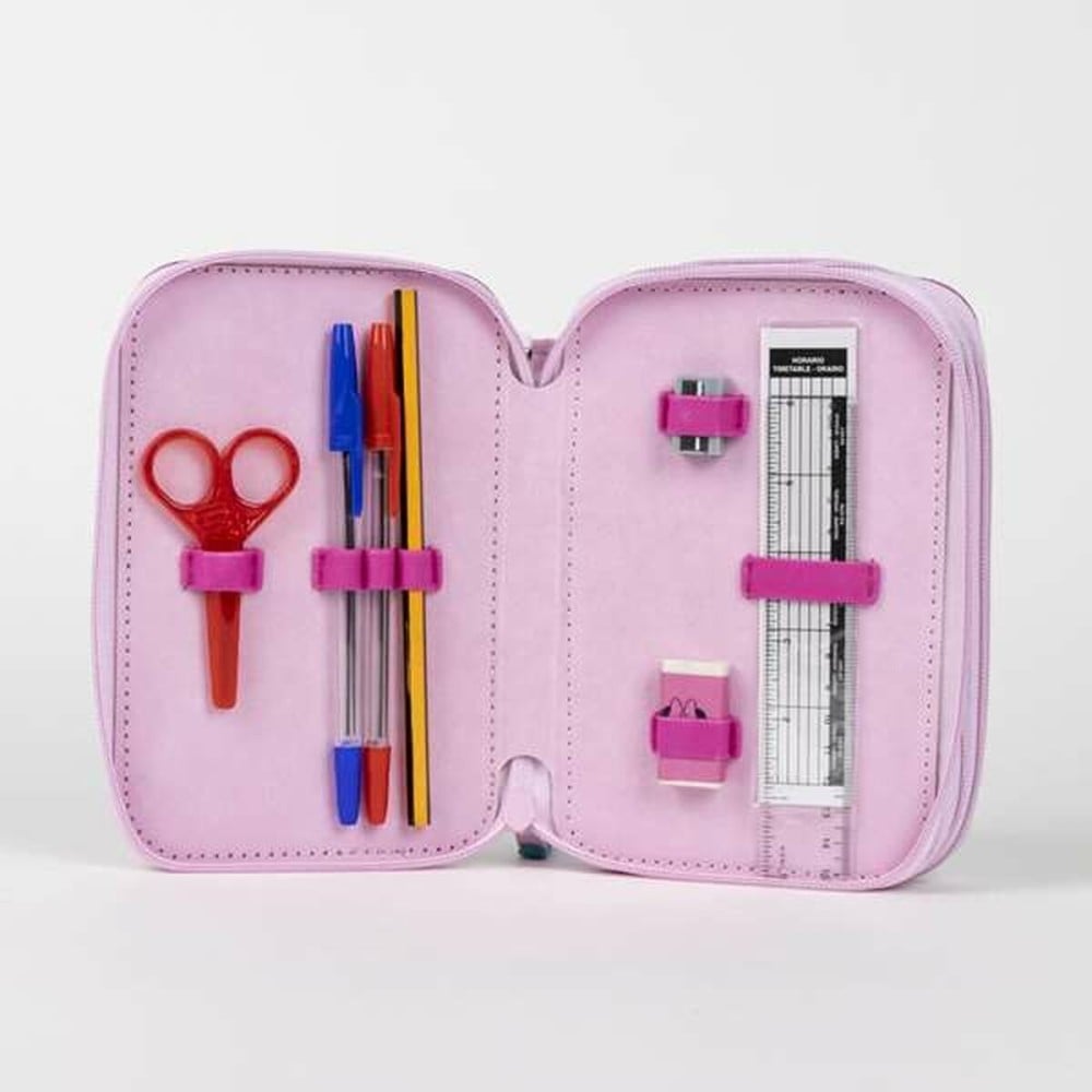 Trousse d'écolier Minnie Mouse Fuchsia 12,5 x 6,5 x 19,5 cm