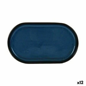 Tablett für Snacks La Mediterránea Chester Blau Oval 25,3 x 13,5 x 2,6 cm (12 Stück)