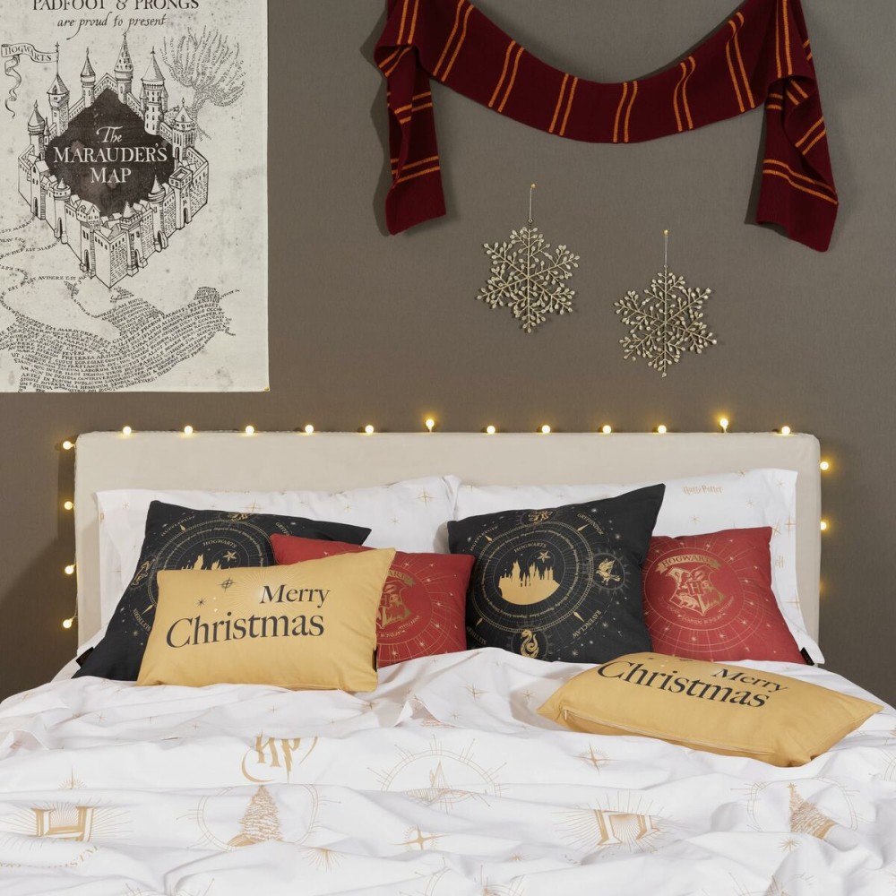 Housse de coussin Harry Potter Christmas Gold Blue marine 50 x 50 cm