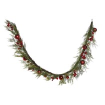 Christmas garland Home ESPRIT Red Green Polyethylene 23 x 11,5 x 180 cm (2 Units)