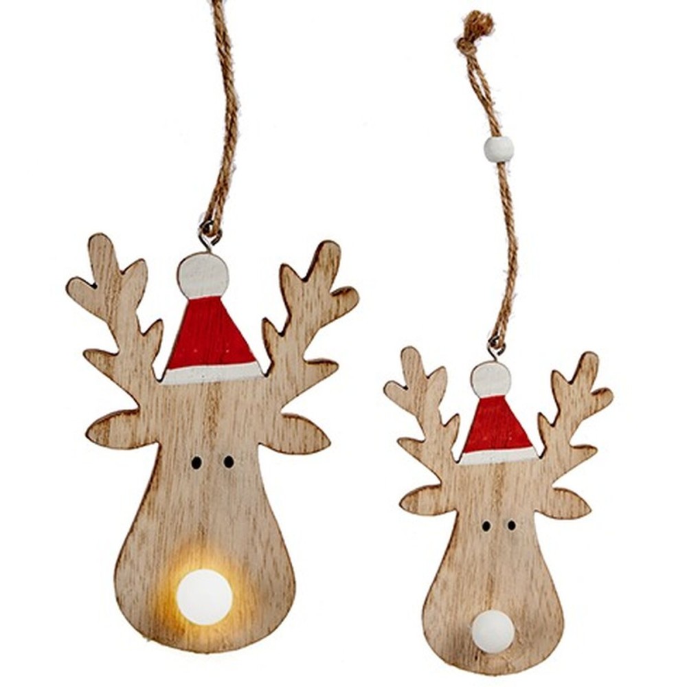 Christmas bauble Reindeer Brown Wood 7,5 x 2,5 x 17 cm (24 Units)