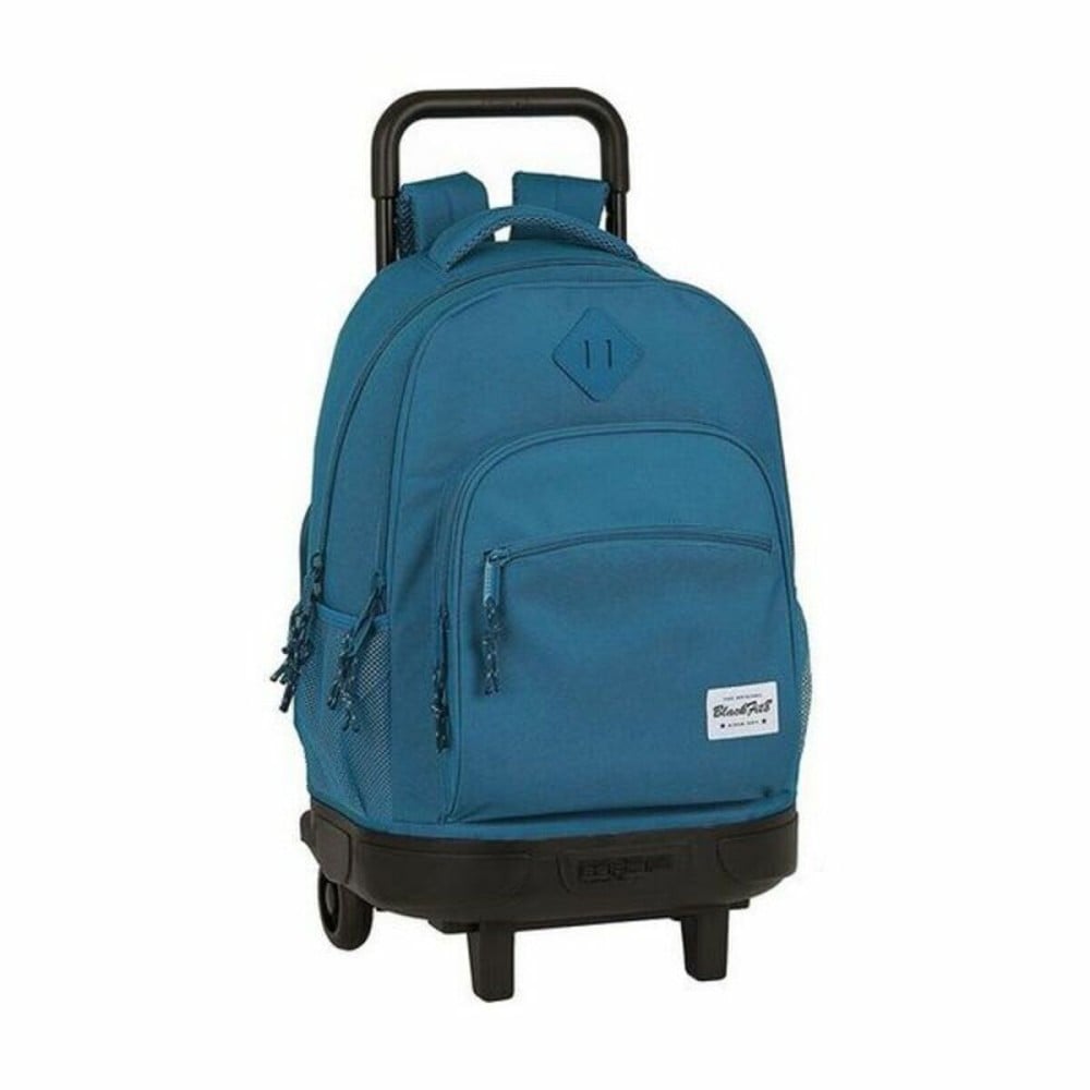 School Rucksack with Wheels Compact BlackFit8 Egeo Blue 33 X 45 X 22 cm