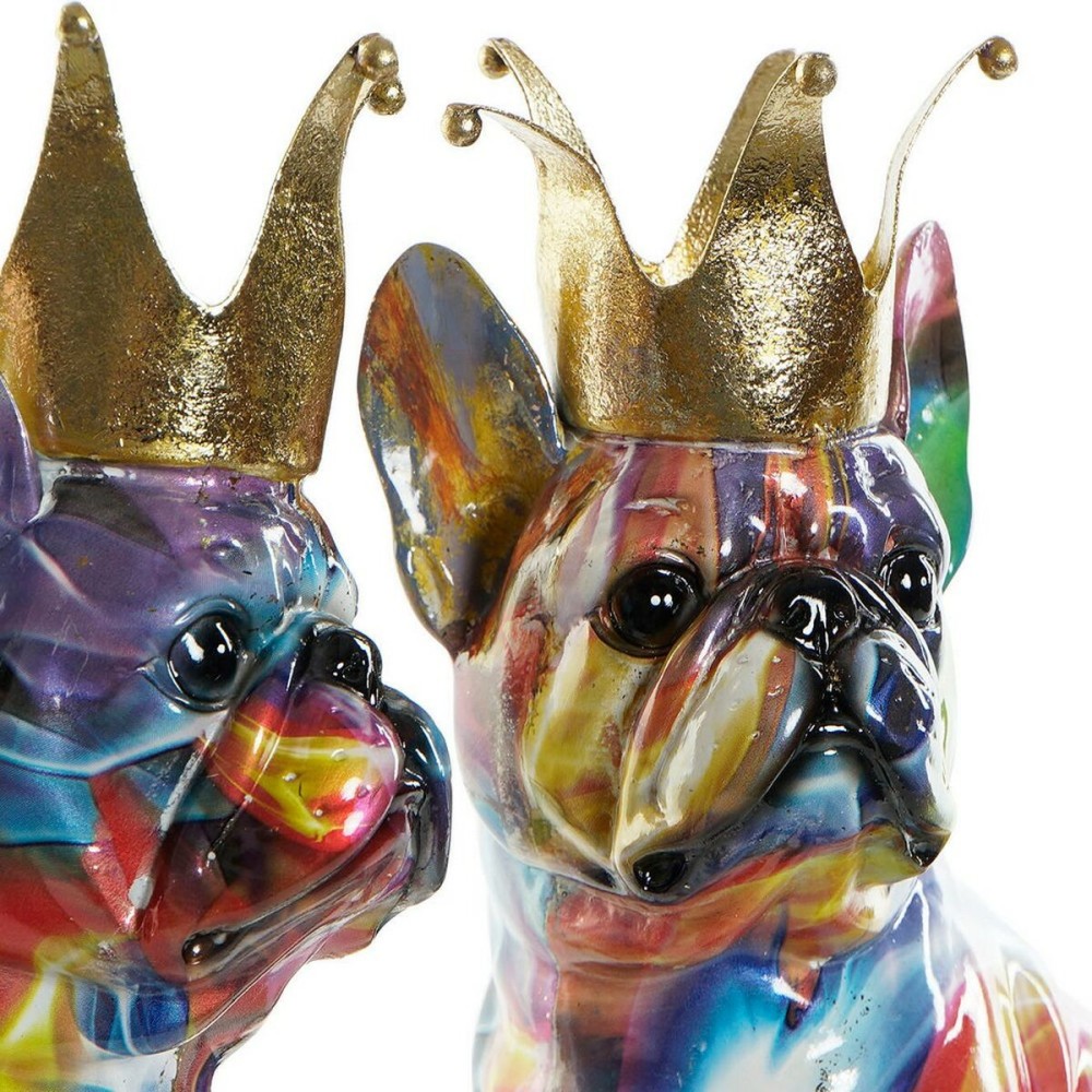 Figurine Décorative DKD Home Decor 18,5 x 11,5 x 23,5 cm Multicouleur Chien (2 Unités)