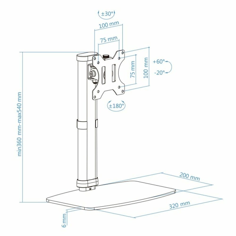 TV Mount TooQ DB1127TN-W 6 Kg 17"-27"