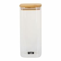 Récipient de Conservation des Aliments Quttin Bambou Verre Borosilicaté 1 L (12 Unités)