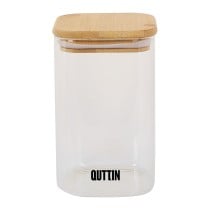 Récipient de Conservation des Aliments Quttin Bambou Verre Borosilicaté 720 ml (12 Unités)