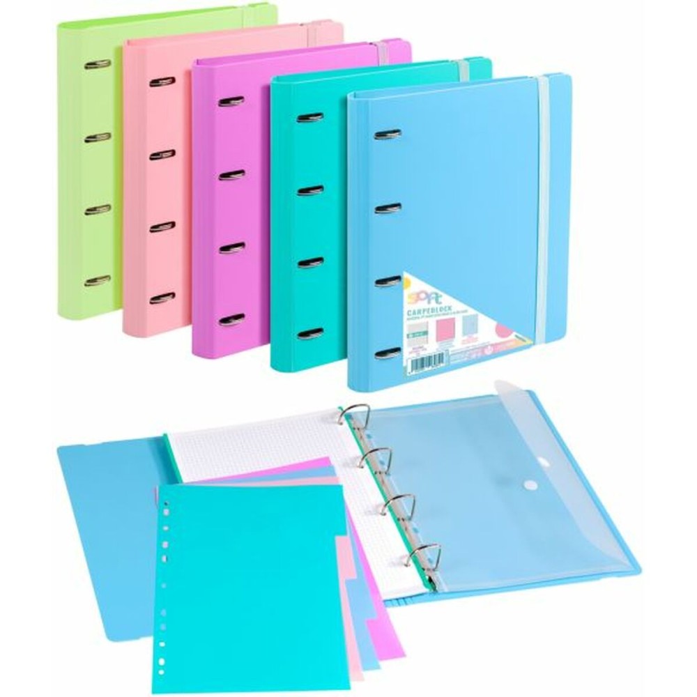 Ring binder Carchivo Multicolour A4 (8 Units)