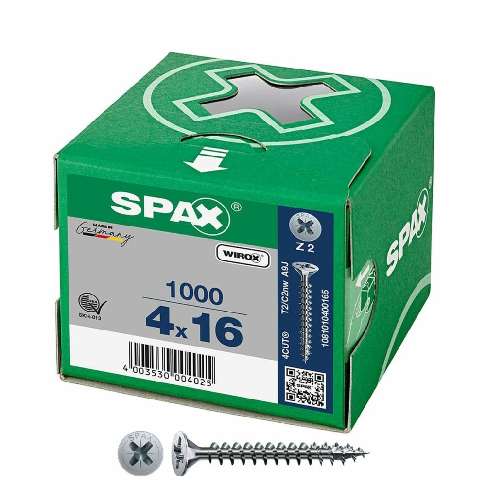 Schraubenkasten SPAX Wirox Z2 Flacher Kopf 4,0 x 16 mm 1000 Unidades