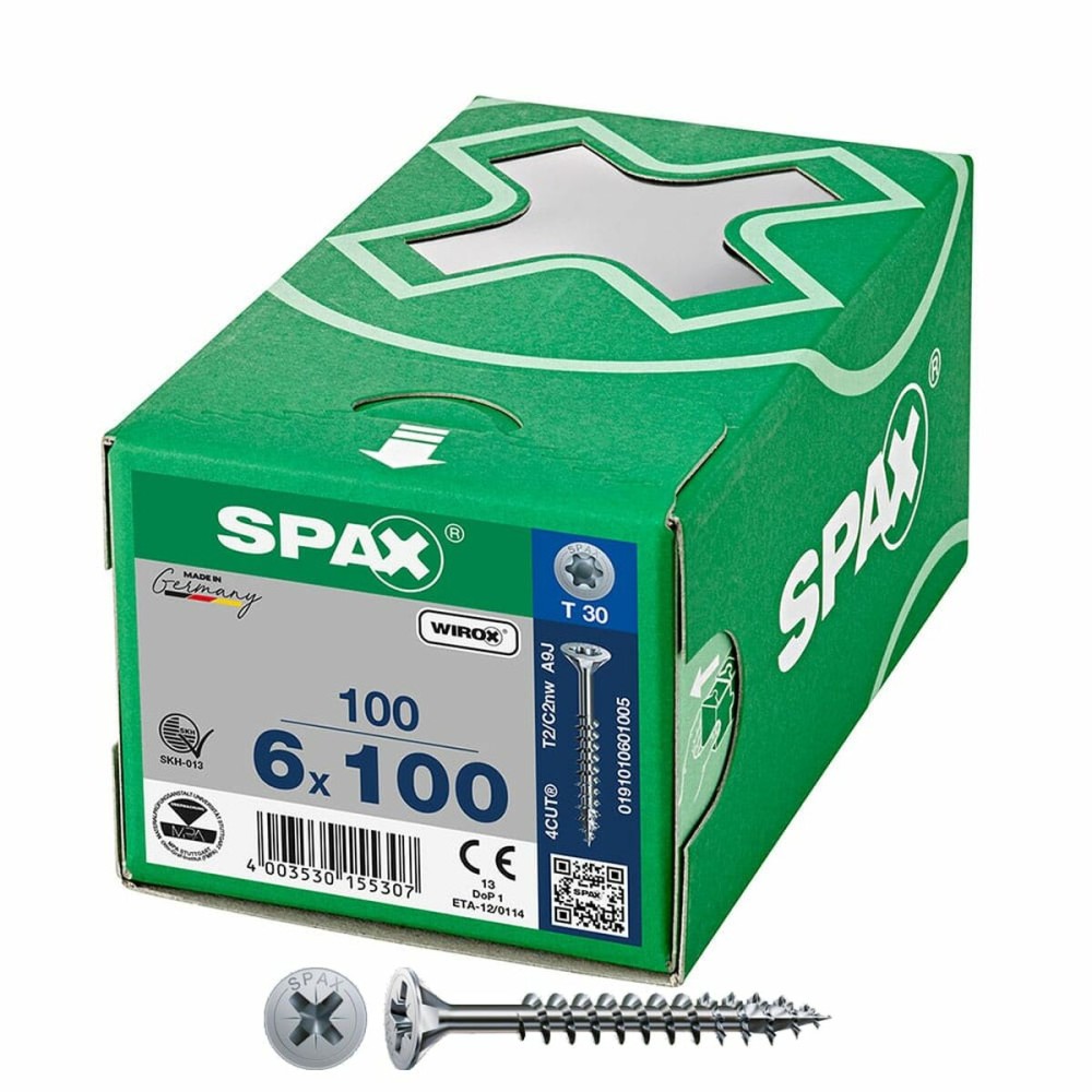 Box of screws SPAX Wirox T30 Flat head 6 x 100 mm 100 Units