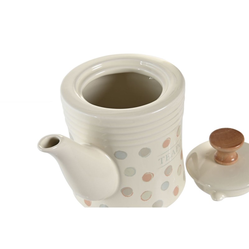 Teapot DKD Home Decor Beige Stoneware 1 L